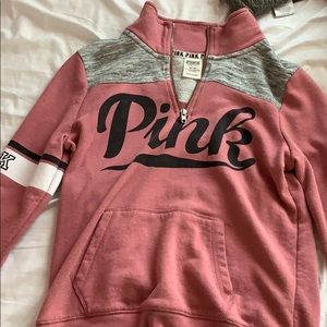 Pink, zip up sweatshirt